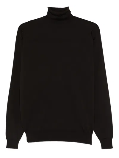 John Smedley Cherwell Roll-neck Sweater In Black