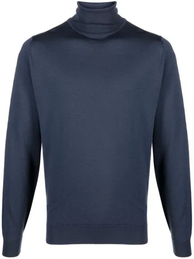 John Smedley Roll-neck Merino Jumper In Black