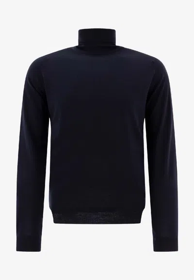 John Smedley Cherwell Turtleneck Sweater In Blue