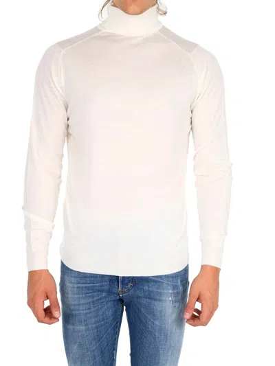 John Smedley Cherwell Turtleneck Top In White