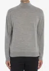 John Smedley Cherwell Wool Turtleneck Sweater In Gray