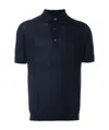 John Smedley Navy Roth Pique Polo Shirt In Black