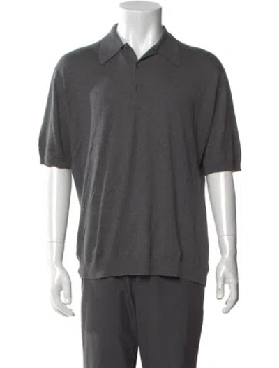 Pre-owned John Smedley Collar Short Sleeve Polo Shirt In Gray
