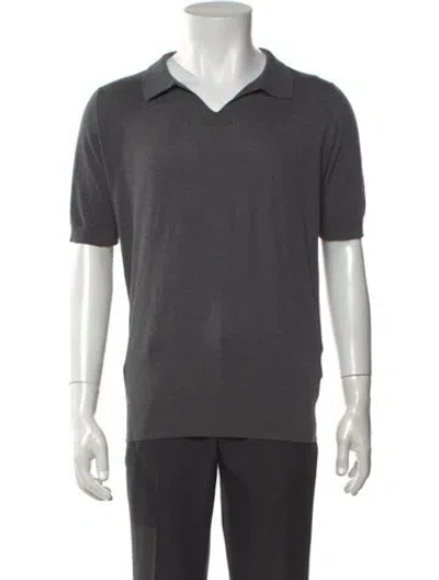 Pre-owned John Smedley Collar Short Sleeve Polo Shirt In Gray