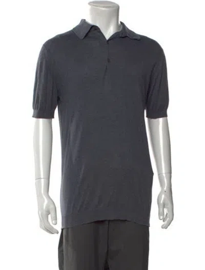 Pre-owned John Smedley Collar Short Sleeve Polo Shirt In Grey