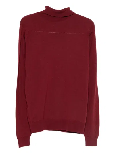 John Smedley Connell Roll-neck Sweater In Red