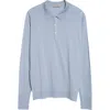 John Smedley Cotswold Wool Polo Sweater In Blue Haze