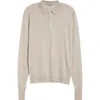 John Smedley Cotswold Wool Polo Sweater In Grey Fleece