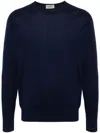 John Smedley Cotton Hatfield Crew Neck Pullover In Blue