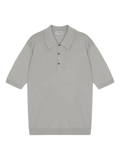 John Smedley Cotton Polo Shirt In Gray