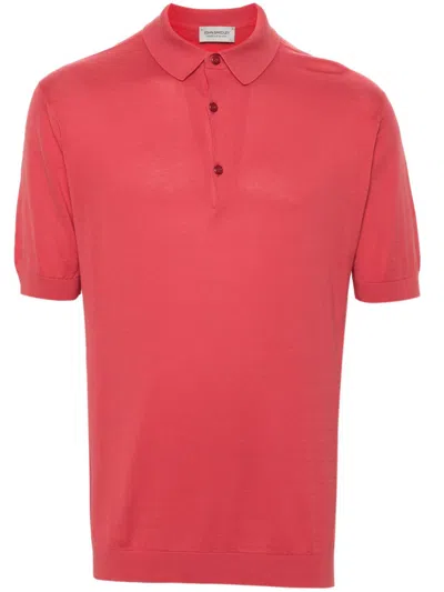 John Smedley Cotton Polo Shirt In Pink