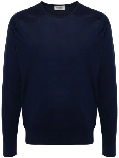 John Smedley Cotton Sweater In Blue