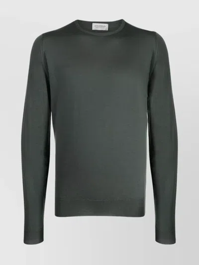John Smedley Crew Neck Jersey Knit Sweater In Green