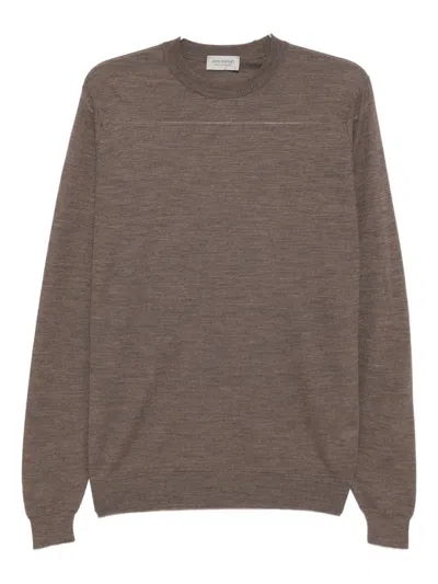 John Smedley Crew Neck Jumper In Brown