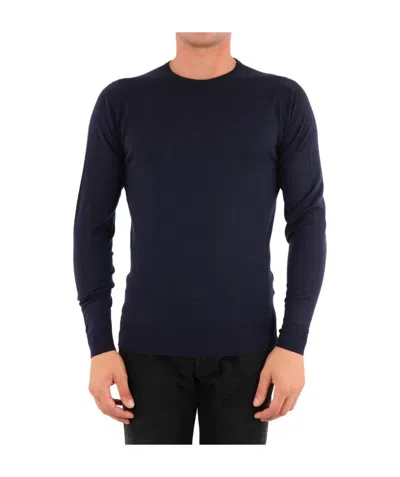 John Smedley Crew-neck Knit Jumper In Black
