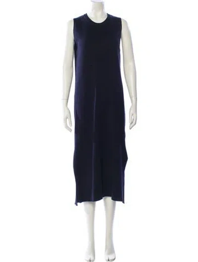 Pre-owned John Smedley Crew Neck Long Dress In Blue