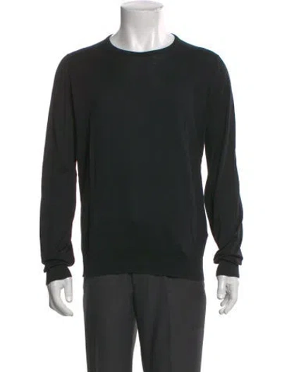 Pre-owned John Smedley Crew Neck Long Sleeve Pullover In Black