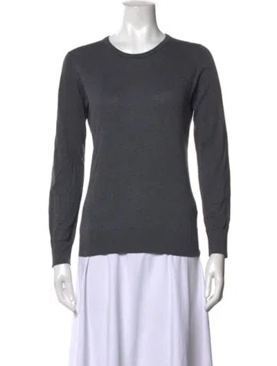 Pre-owned John Smedley Crew Neck Long Sleeve Top In Grey