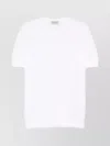 John Smedley Crew Neck Ribbed Hem T-shirt In White