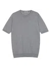 John Smedley Crew-neck Short-sleeve T-shirt In Gray