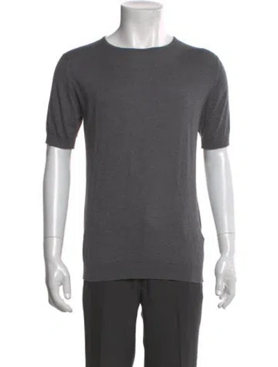 Pre-owned John Smedley Crew Neck Short Sleeve T-shirt In Gray