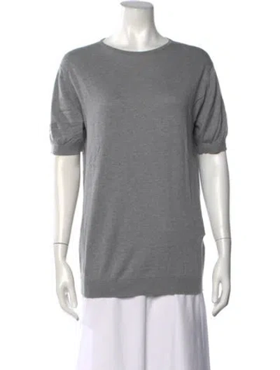 Pre-owned John Smedley Crew Neck Short Sleeve T-shirt In Grey