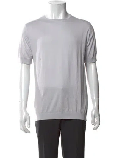 Pre-owned John Smedley Crew Neck Short Sleeve T-shirt In White