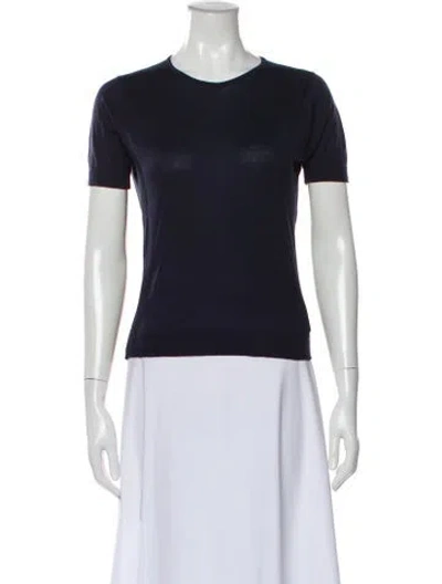 Pre-owned John Smedley Crew Neck Sweater In Blue