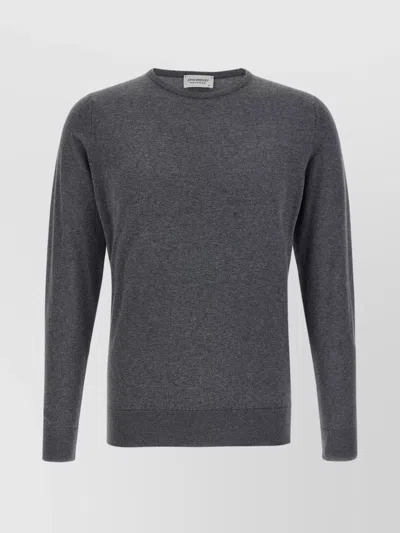 JOHN SMEDLEY CREW NECK SWEATER WITH RIBBED CUFFS