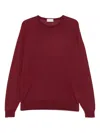 John Smedley Lightweight Long Sleeve Crew Neck Knit In Red