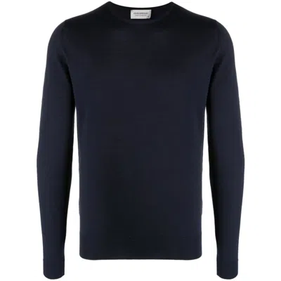 John Smedley Crew-neck Knit Jumper In Blue