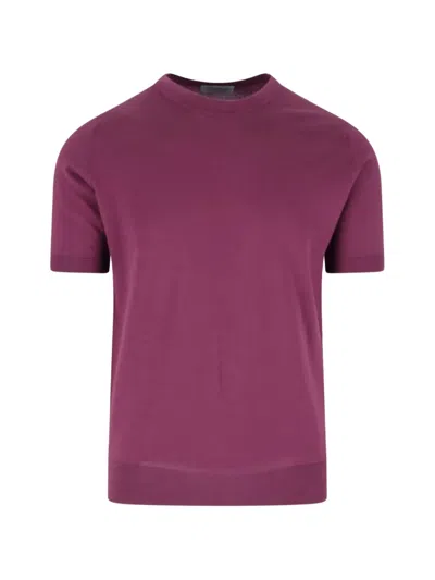 John Smedley Burgundy Kempton Sea Island Cotton T-shirt In Purple