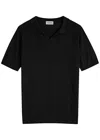 John Smedley Donnelly Knitted Cotton Polo Shirt In Black