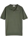 John Smedley Donnelly Knitted Cotton Polo Shirt In Dark Green