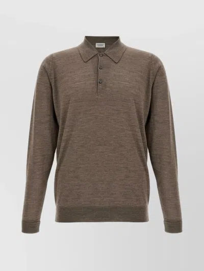 JOHN SMEDLEY 'DORSET' LONG SLEEVES POLO COLLAR SWEATER