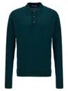 John Smedley Cotswold Wool Polo Sweater In Green