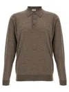 John Smedley Polo-neck Cuffed-sleeve Sweater In Brown