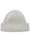 John Smedley Elke Ribbed Cashmere And Wool-blend Beanie In Gray