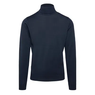 John Smedley Erino Wool Turtleneck Sweater In Blue