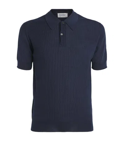 John Smedley Extra Fine Merino Wool Croall Polo Shirt In Blue
