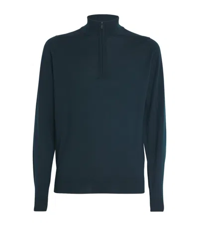 John Smedley Extra Fine Merino Wool Half-zip Tapton Sweater