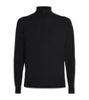 John Smedley Extra Fine Merino Wool Half-zip Tapton Sweater In Black