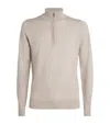 John Smedley Extra Fine Merino Wool Half-zip Tapton Sweater In Neutral