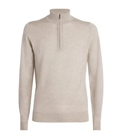 John Smedley Extra Fine Merino Wool Half-zip Tapton Sweater