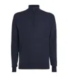 John Smedley Extra Fine Merino Wool Half-zip Tapton Sweater In Blue