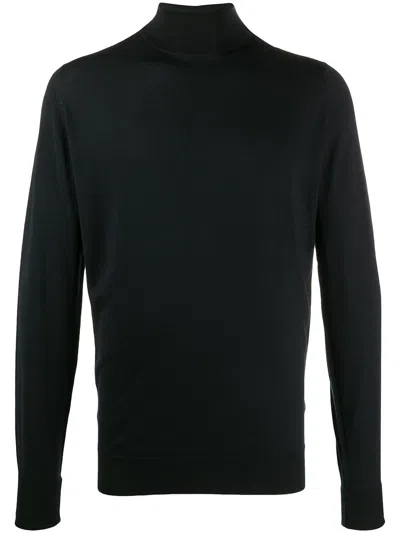John Smedley Extra Fine Merino Wool Jumper In Black