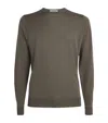 John Smedley Extra Fine Merino Wool Sweater In Green