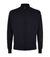 John Smedley Extra Fine Merino Wool Zip-up Sweater In Blue