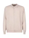 John Smedley Extrafine Polo Cardigan In Pink
