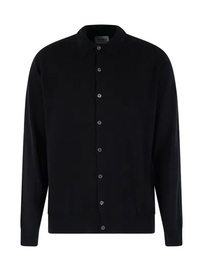JOHN SMEDLEY EXTRAFINE POLO CARDIGAN